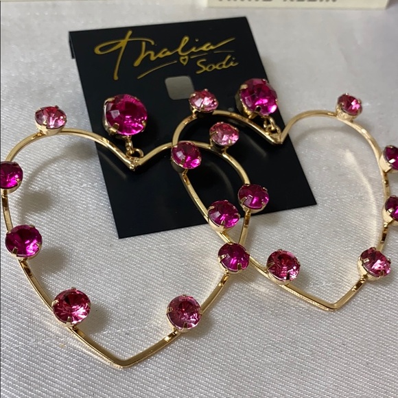 Jewelry - ✅New Thalia Sodi pink stone heart earrings